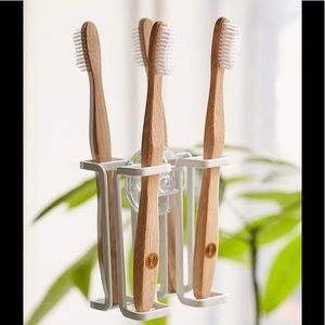 Yamazaki White Tower Suction Cup Toothbrush Holder